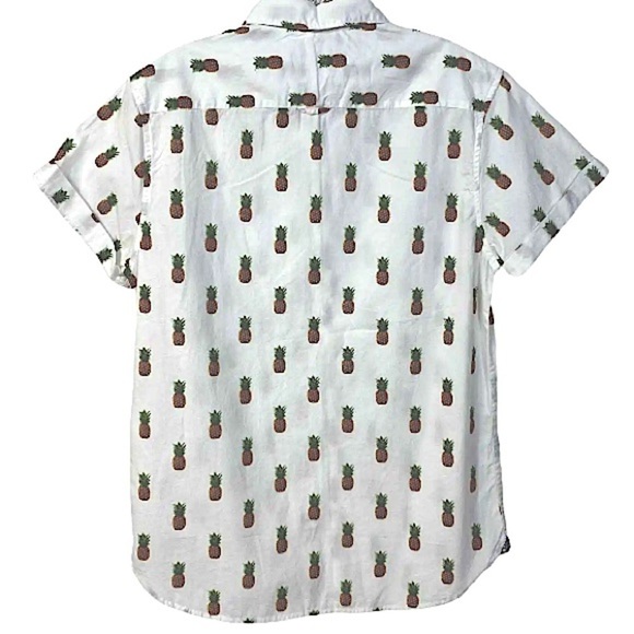 Denim &‎ Flowers EUC Mens slim fit, button up pineapple shirt, size small - Picture 13 of 16